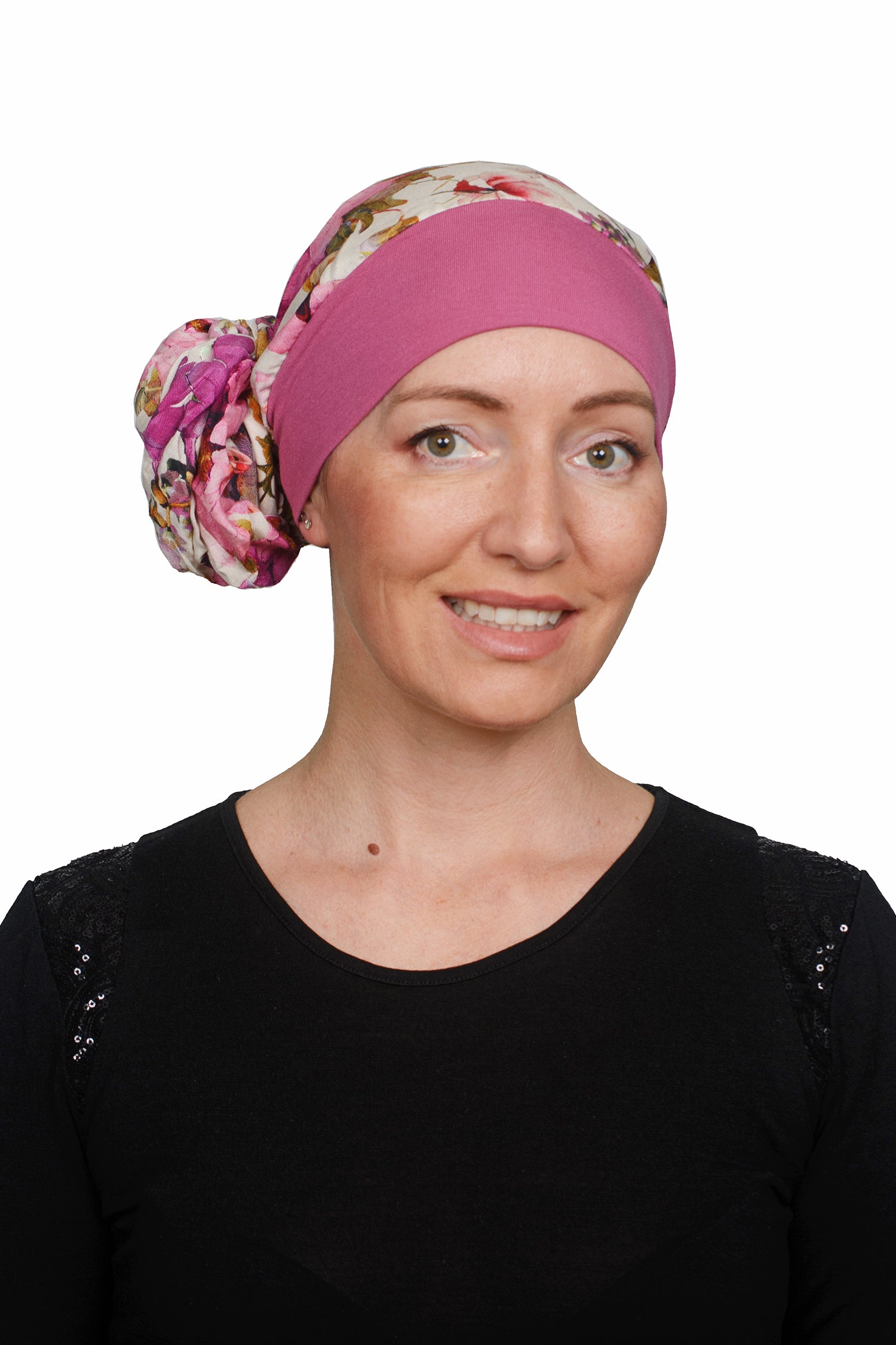 Botanica Cancer Attached Scarf Hat - Pink - Kaus Hats3