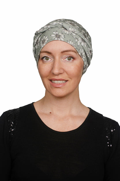 Dew Cancer Wrap n Twist Hat - Green - Kaus Hats1