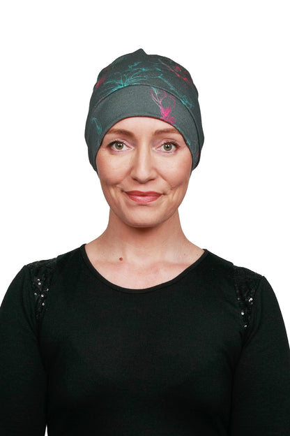 Florette Cancer Hat - Green - Merino - Kaus Hats