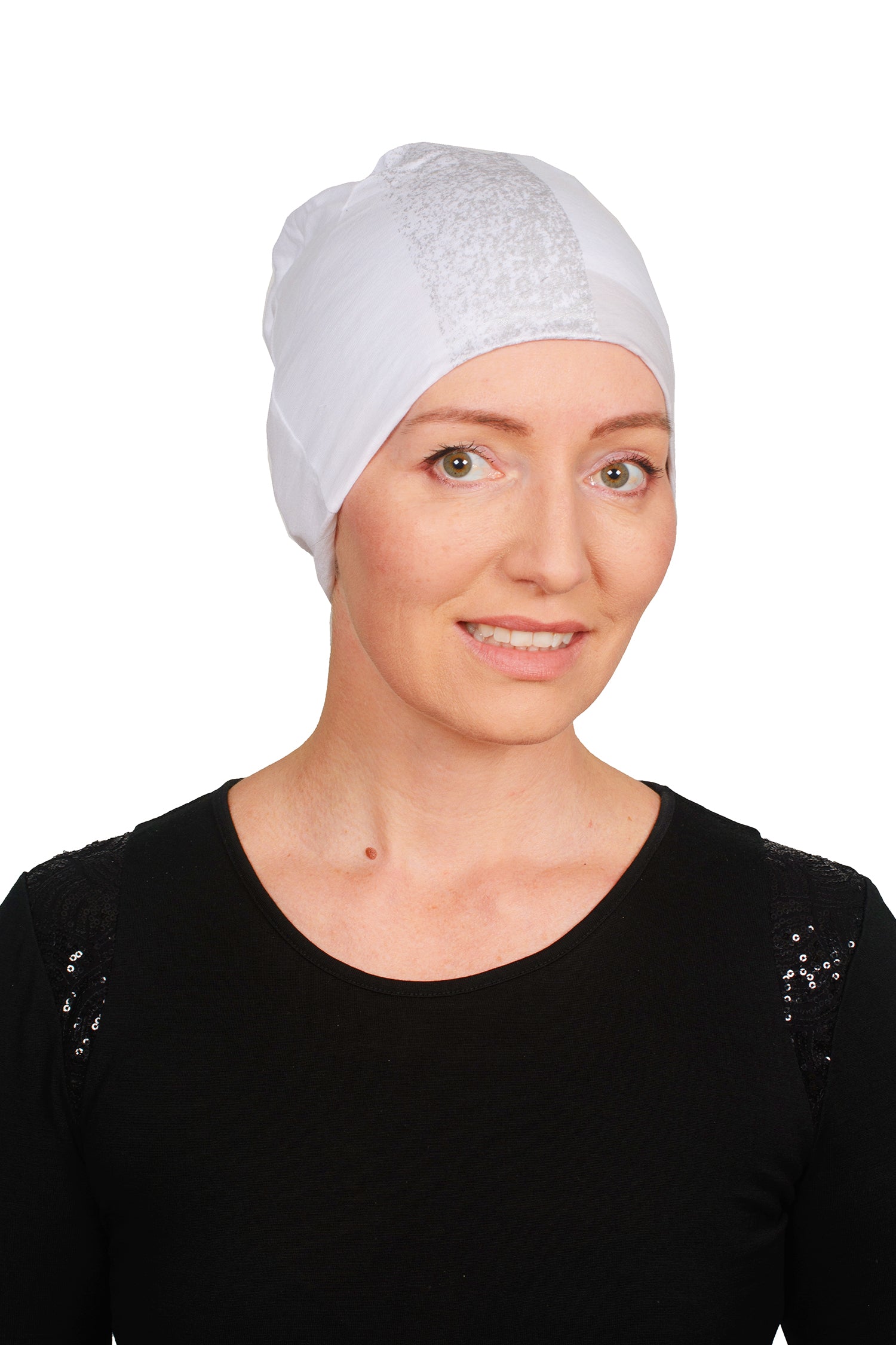 Metallic Cancer Nightcap - Silver White - Kaus Hats