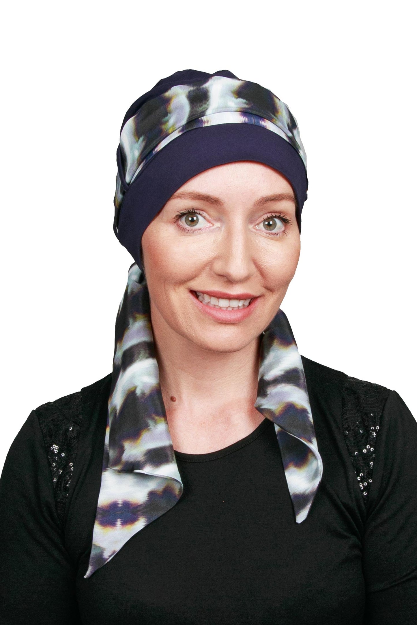 Mirror Cancer Scarf Hat - Print blue - Kaus Hats