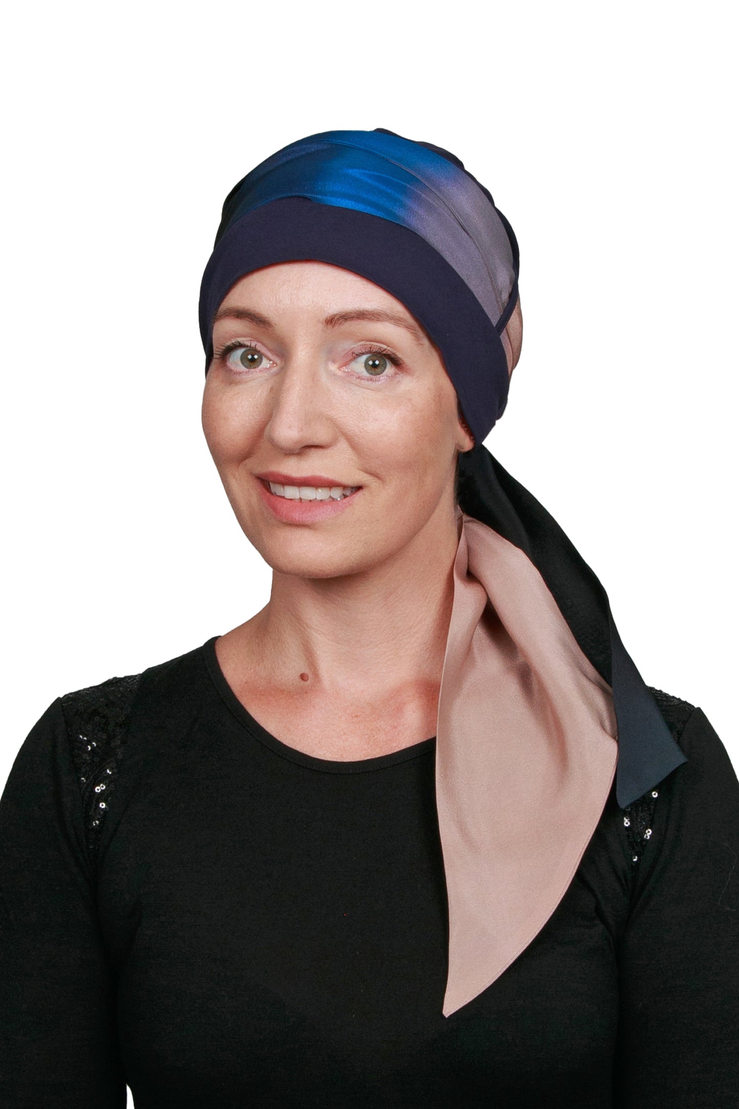 Ombre Cancer Scarf Hat - Ombre Ink 2 - Kaus Hats