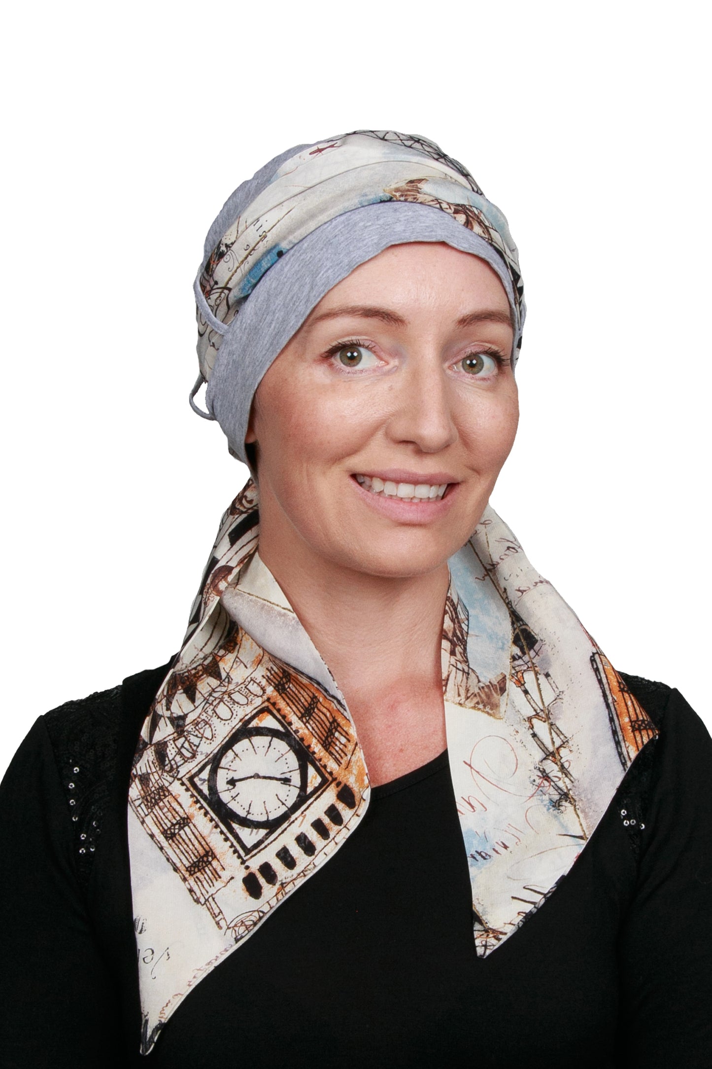 Paris Cancer Scarf Hat - Silver - Kaus Hats