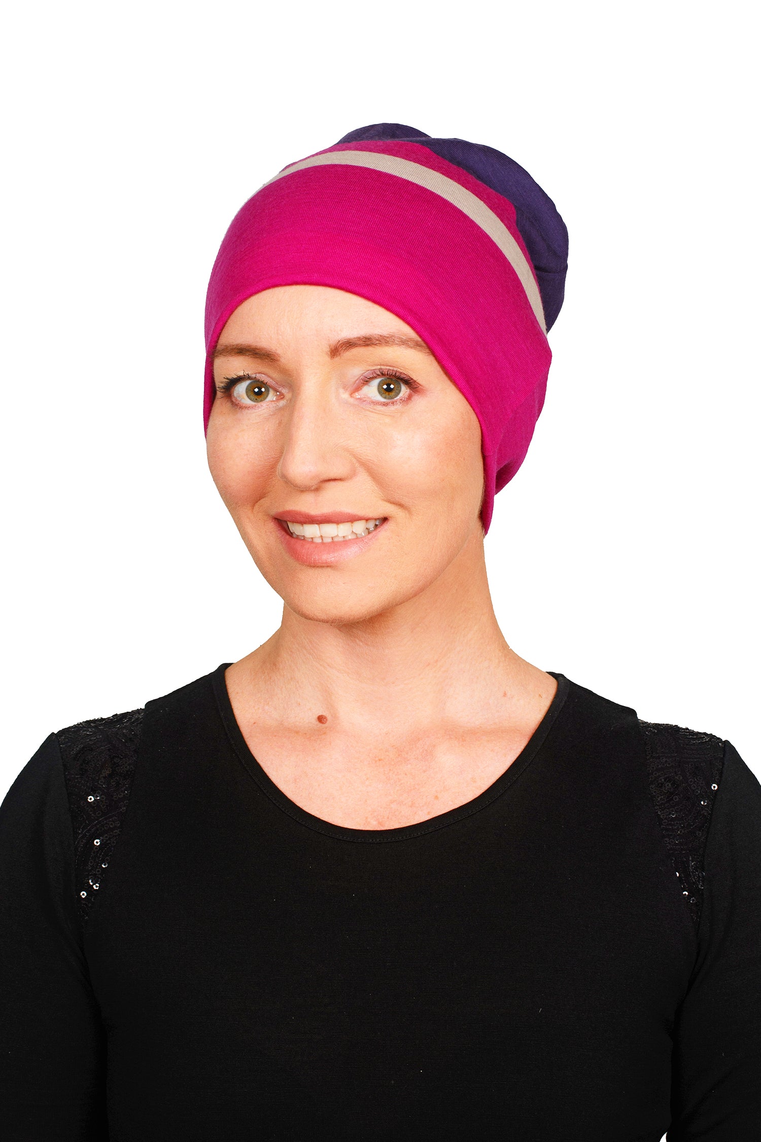 Pinkney Merino Cancer Nightcap - Pink - Kaus Hats