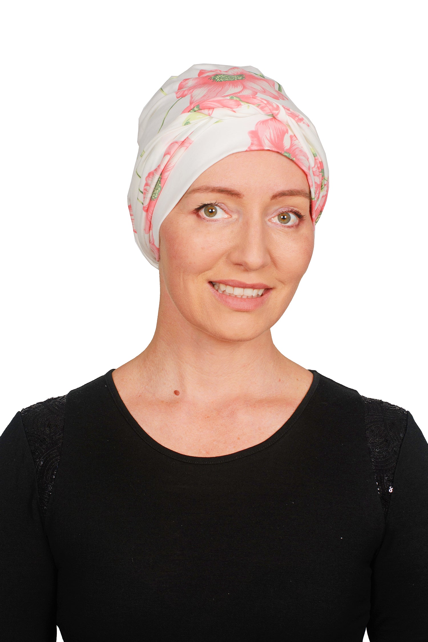 Powder Pink Cancer Wrap n Twist Hat - Pink - Kaus Hats2