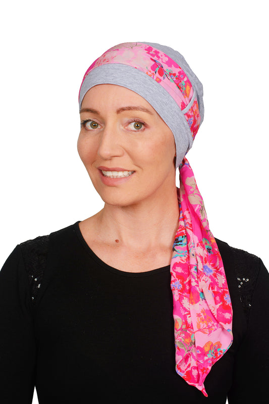 Rosabella Cancer Scarf Hat - Pink - Kaus Hats