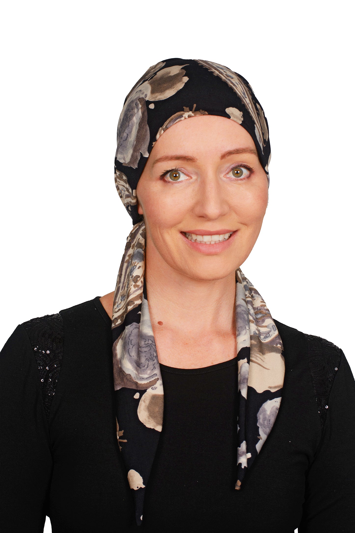 Rosie Cancer Wrap Hat - Black - Kaus Hats