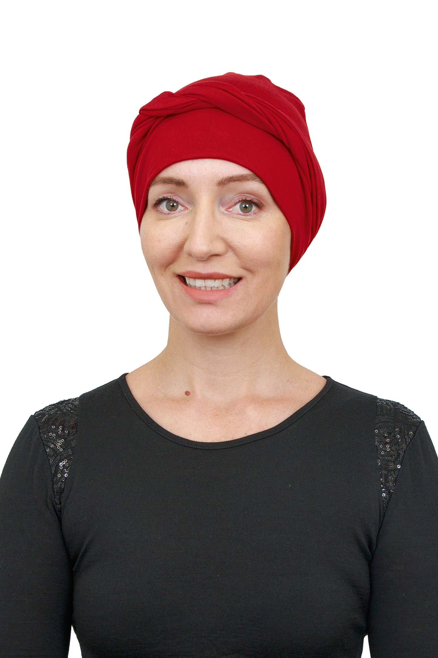 Ruby Cancer Scarf Hat - Ruby Red - Kaus Hats 1