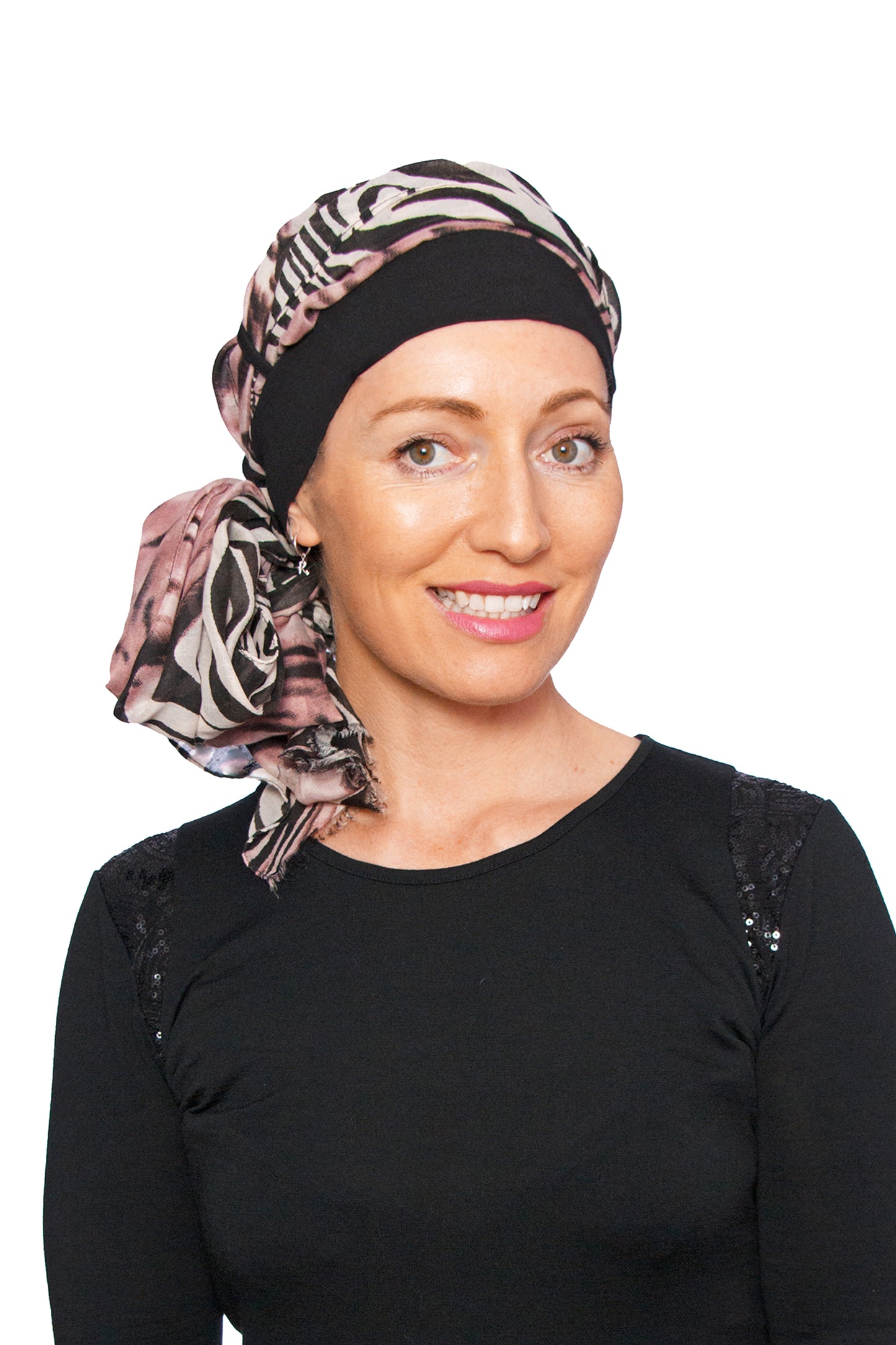 Serenity Cancer Scarf n Cap Hat - Black - Kaus Hats