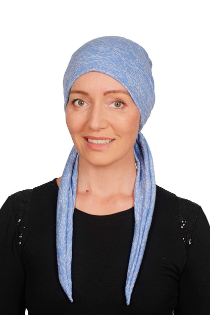 Sky Cancer Wrap Hat - Blue - Kaus Hats 1