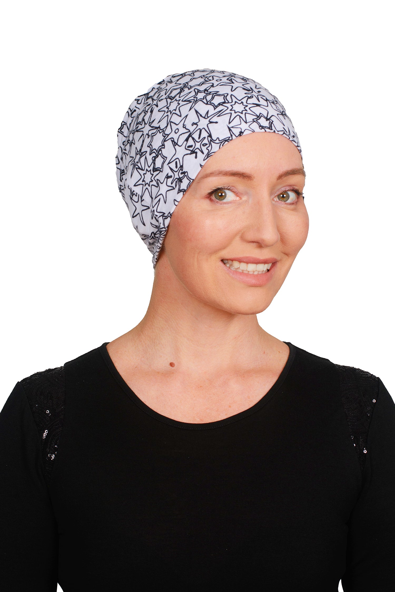 Starry Cancer Nightcap - White - Kaus Hats2