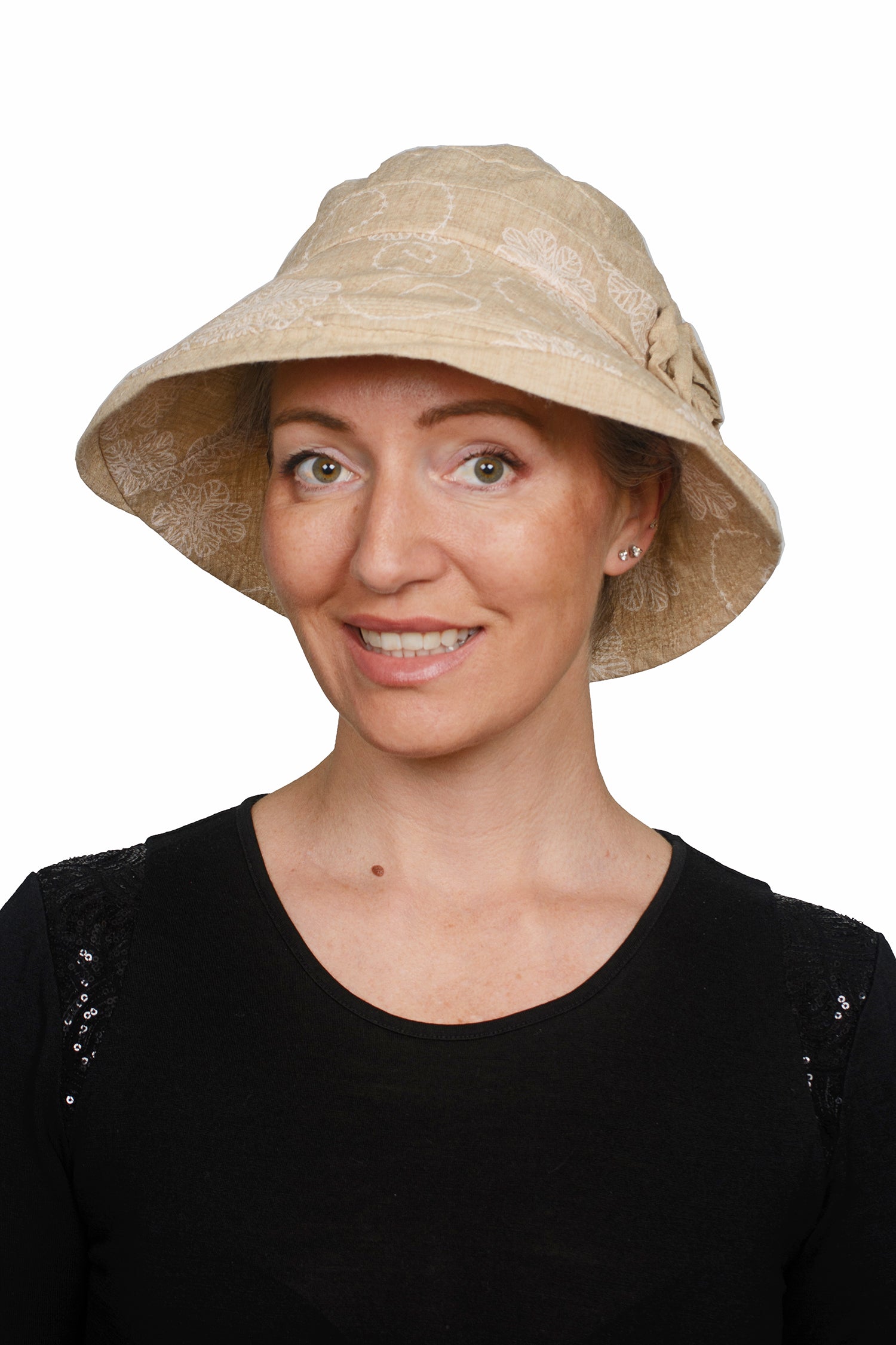 Sunlit Natural Cancer Sunhat - Natural - Kaus Hats2