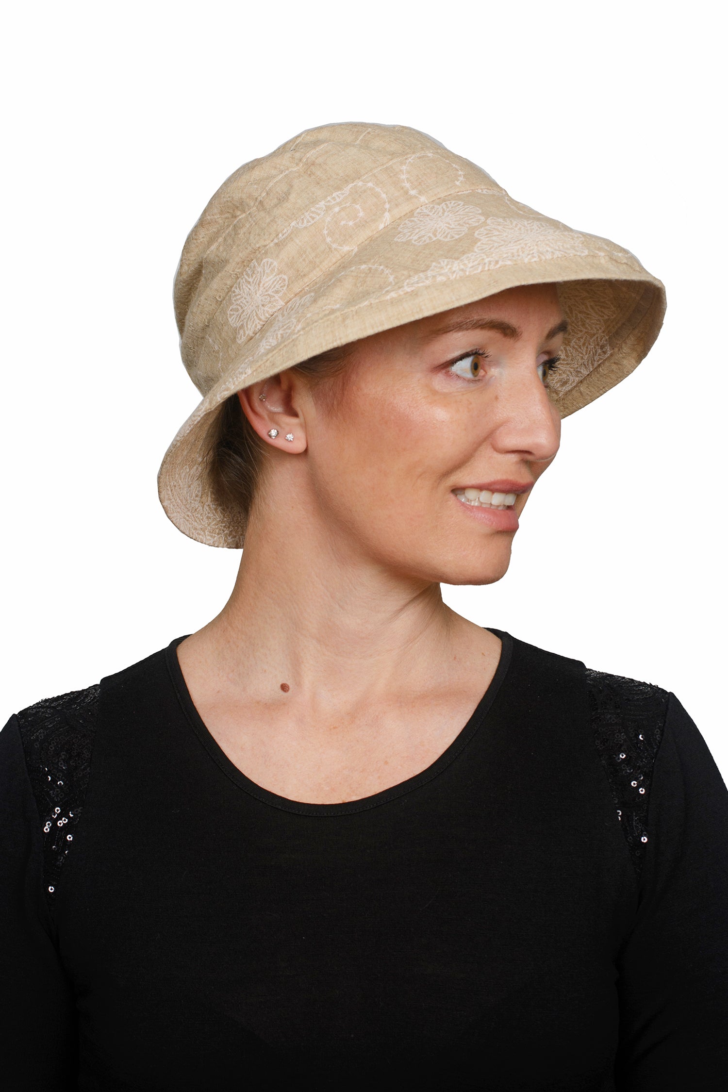 Sunlit Natural Cancer Sunhat - Natural - Kaus Hats3