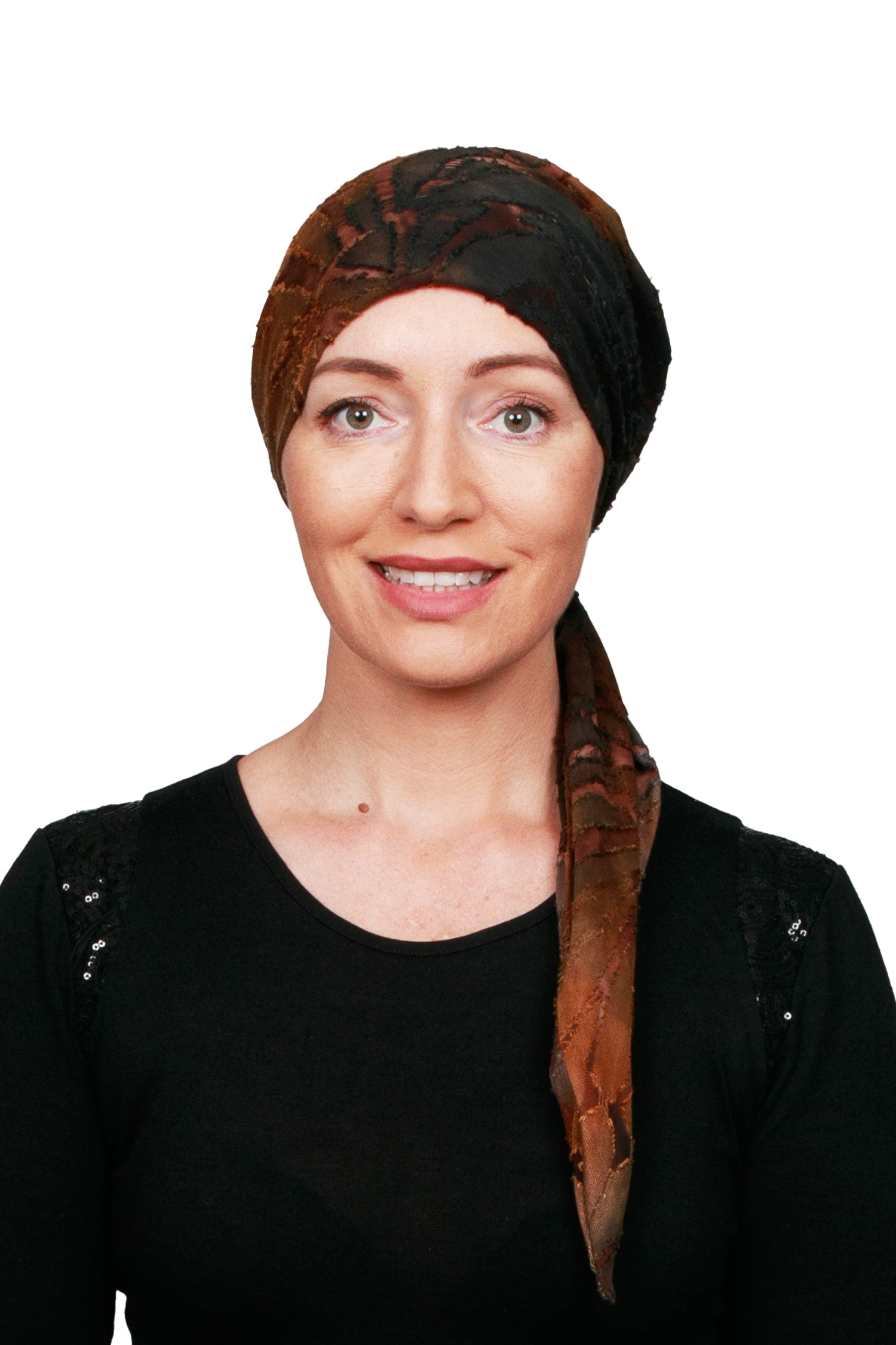 Truffle Wrap n Twist Cancer Hat - Brown 2- Kaus Hats