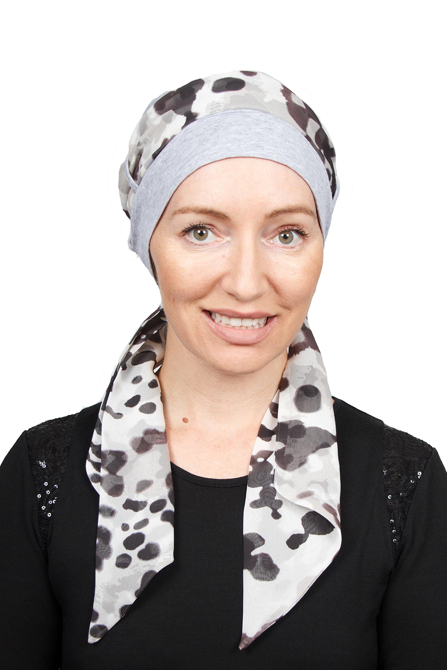 Speckle Scarf Cancer Hat - Grey 1 - Kaus Hats